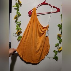 NWT Torrid 00 sz 10 one shoulder top Orange Asymmetrical Tank Top